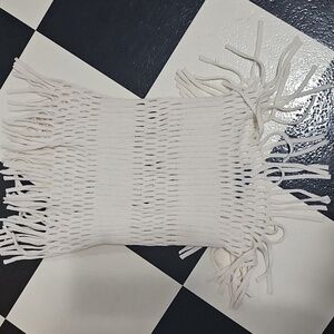 Britts Knits Cream Fringe Knit Circe Neck Scarf